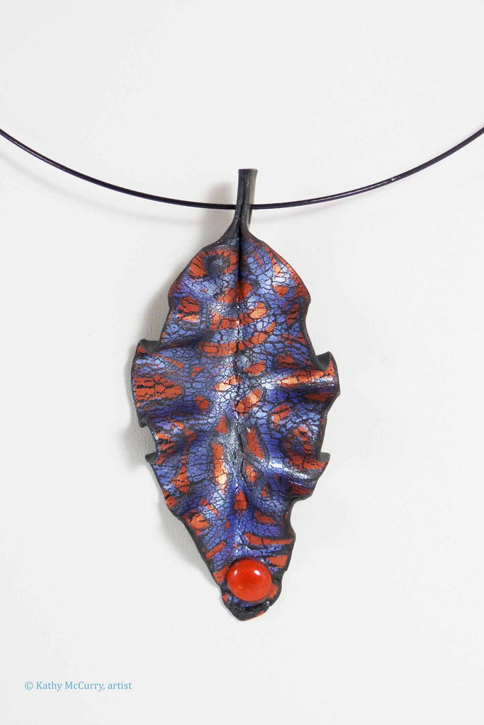 Midnight Blue and Coppery Orange on Black