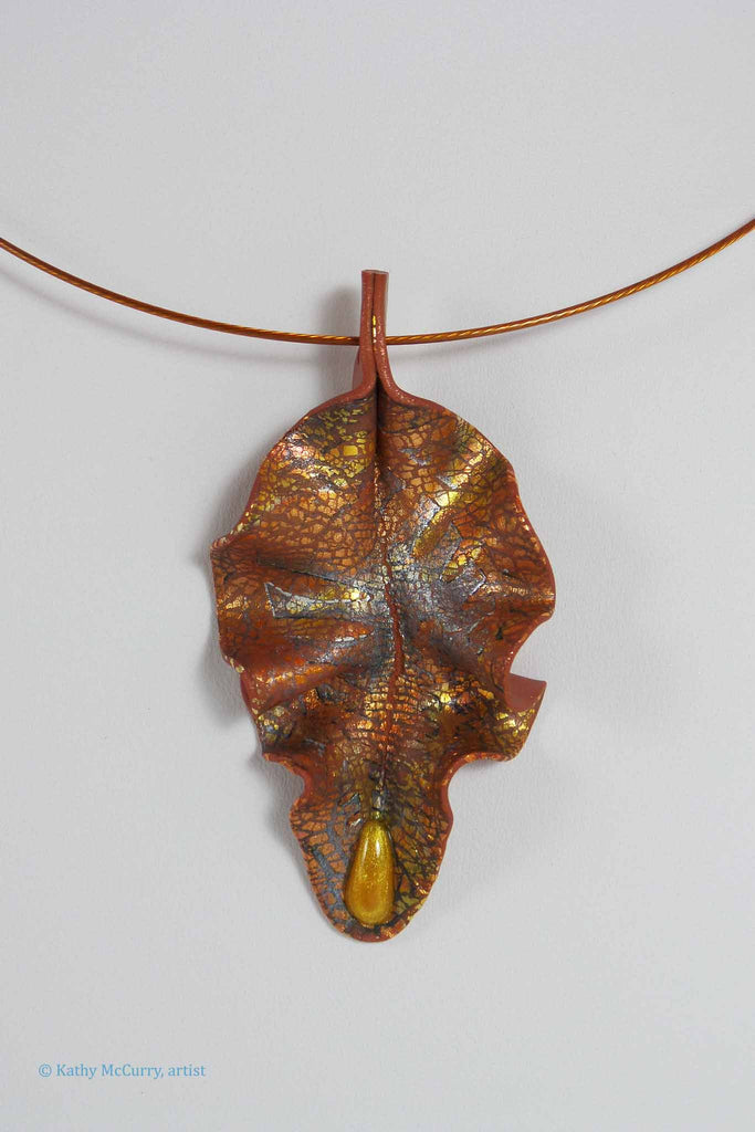Copper and a Hint of Pewter with Gold Drop
