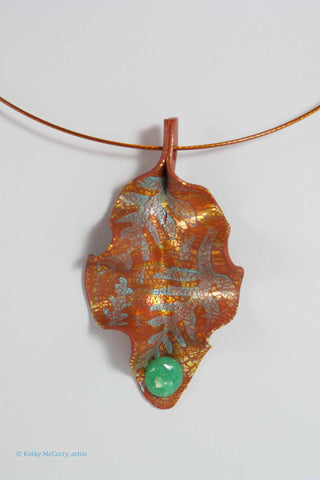 Copper and Patina with a Faux Opal Cab
