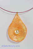 Magic Drops: Peachy Gold with Glass Pearl