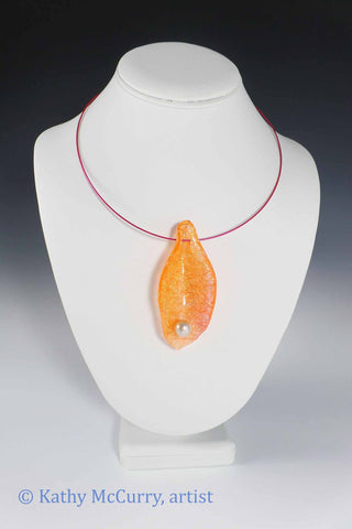 Magic Shell: Orange with Glass Pearl